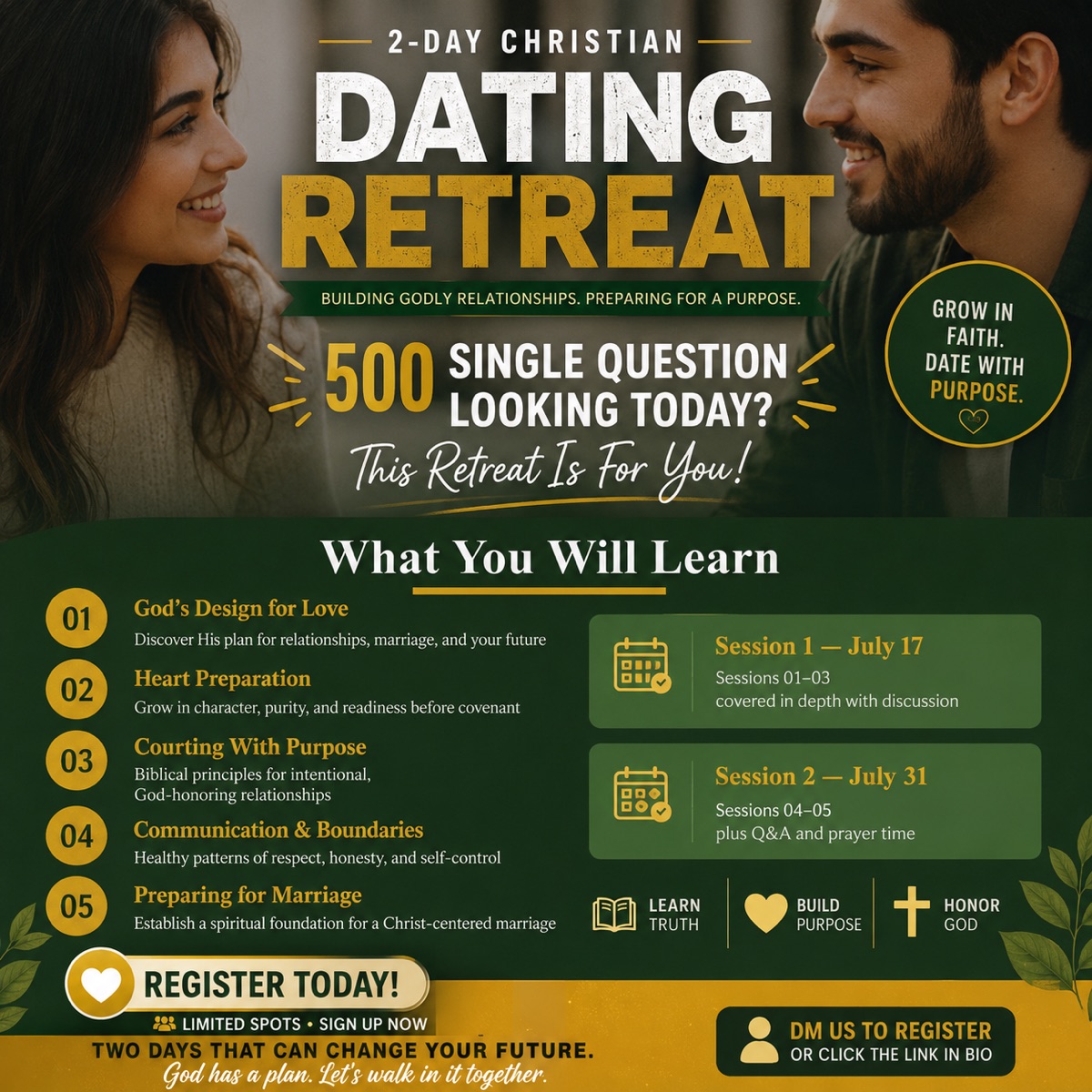 2-Day Christian Dating Retreat flyer